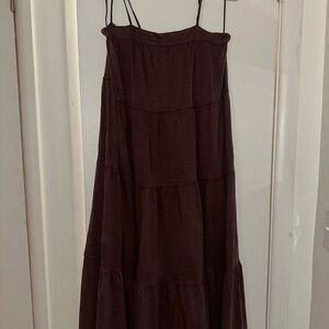 American Eagle Outfitters Brown Tiered Maxi Sundress